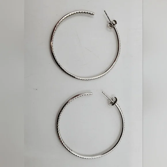 Roberto Coin 18k Large Diamond Inside Out Hoop Earrings - Picture 7 of 15